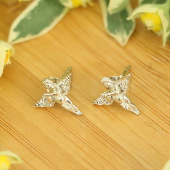 Grand Bazaar Jewelers Jewelry - 925 sterling silver cubic zirconia Angels earrings